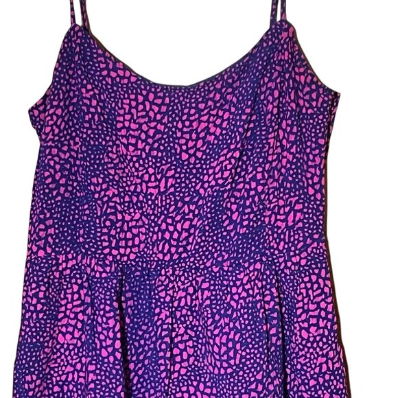 GAP Linda Spaghetti Strap Sundress Blue Pink Size 4 Side Zipper Animal Print - Picture 2 of 9